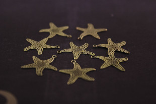 Филигранные элементы звезда 8 шт под античную бронзу