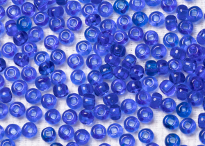 Бисер Чехия круглый 06/0 50 г 30050h прозрачный темно-голубой квадратное отверстие